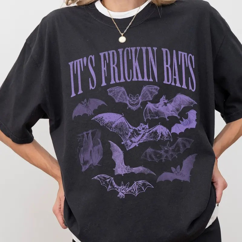 Halloween Bat Funny Its Frickin Bats T-shirt, Unisex Tee for Men and Women Comfort Cotton Hoodie, Sweatshirt