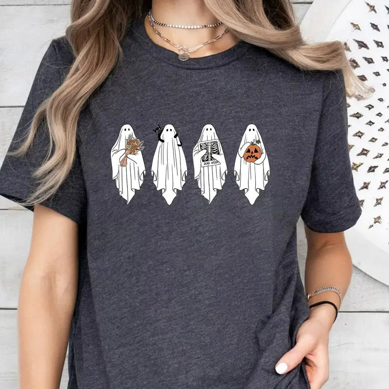 Halloween Ghost Shirt, Retro Halloween Shirt, Cute Ghost Shirt, Spooky Season, Halloween Shirt For Women, Halloween Shirt...