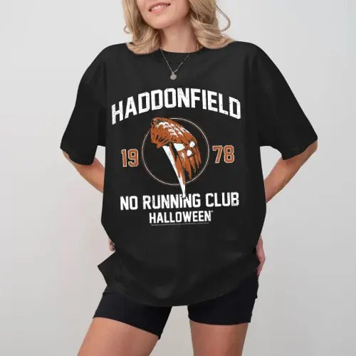 Halloween Haddonfield No Running Club Men's T-Shirt, Ironic Horror T-Shirt, Halloween Gifts, Gift For Her, Gift For Him...