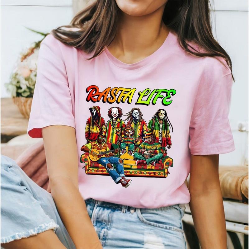 Halloween Horror Characters RASTALIFE Shirt, Halloween Graphic Shirt, Funny Halloween Shirt, Halloween Horror Characters Shirt