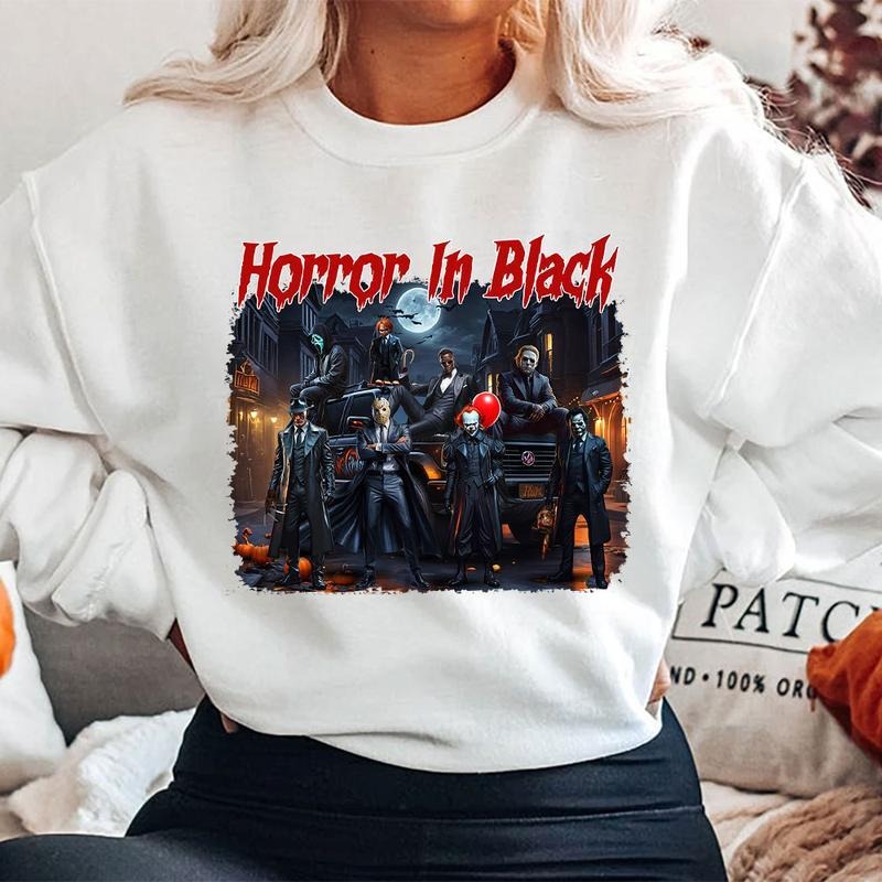 Halloween Horror In Black Shirt, Halloween Horror Characters THUG LIFE Shirt, Halloween ThugLife Shirt, Halloween Graphic Tee Shirt