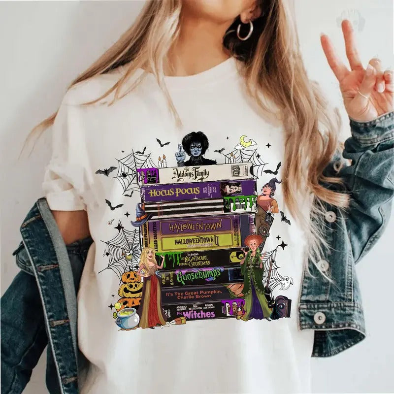 Halloween Movies Witch V.Hs Shirt, 90s Style Halloween Tee, V.Hs Horror Tapes Shirt, Unisex Short Sleeve Tee Shirt, Casual Clothing