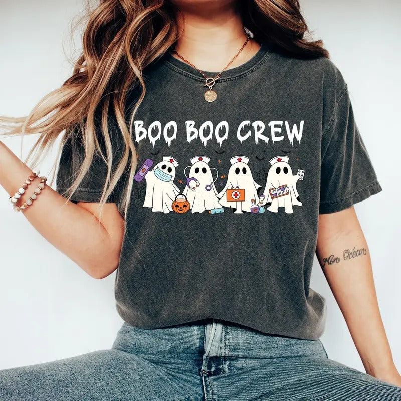 Halloween Nurse Shirt, Gift For Nurse, School Nurse Tshirt, Er Nursee Life T-Shirt, Nursing Student Gifts, Boo Boo Crew,...