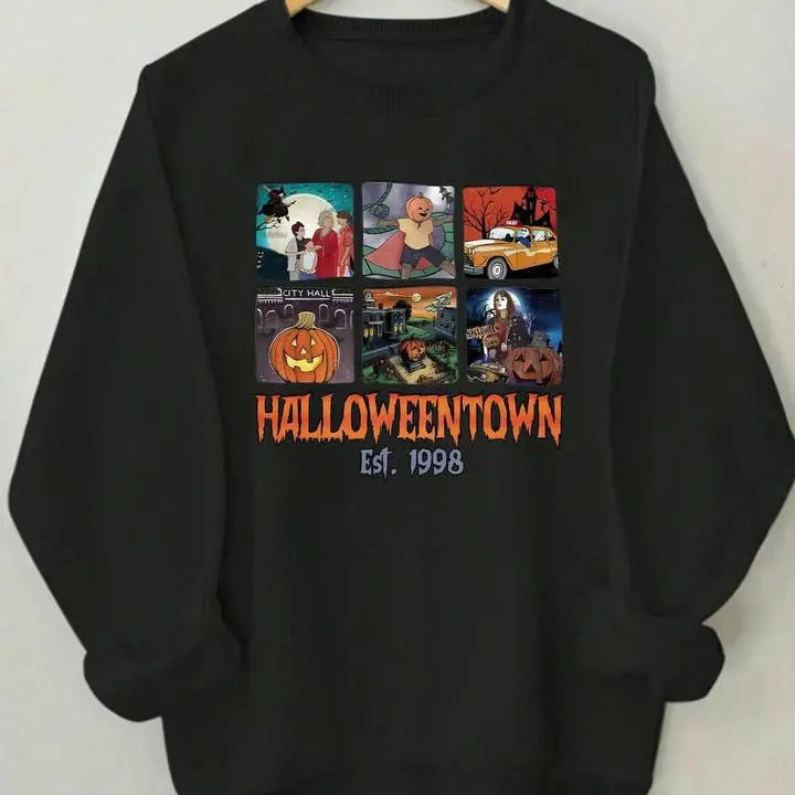 Halloweentown Sweatshirt, Halloween Town Est 1998 Sweatshirt, Fall Sweatshirt, Pumpkin Shirt, Womens Halloween...