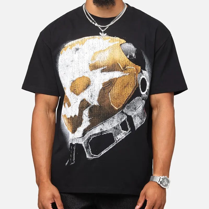 Halo Halo Reach Emile Big Head T-Shirt Black Trending Movie Shirt Menswear Womenswear Streetwear Movie Fans Graphic Casual Clothing Crewneck Cotton