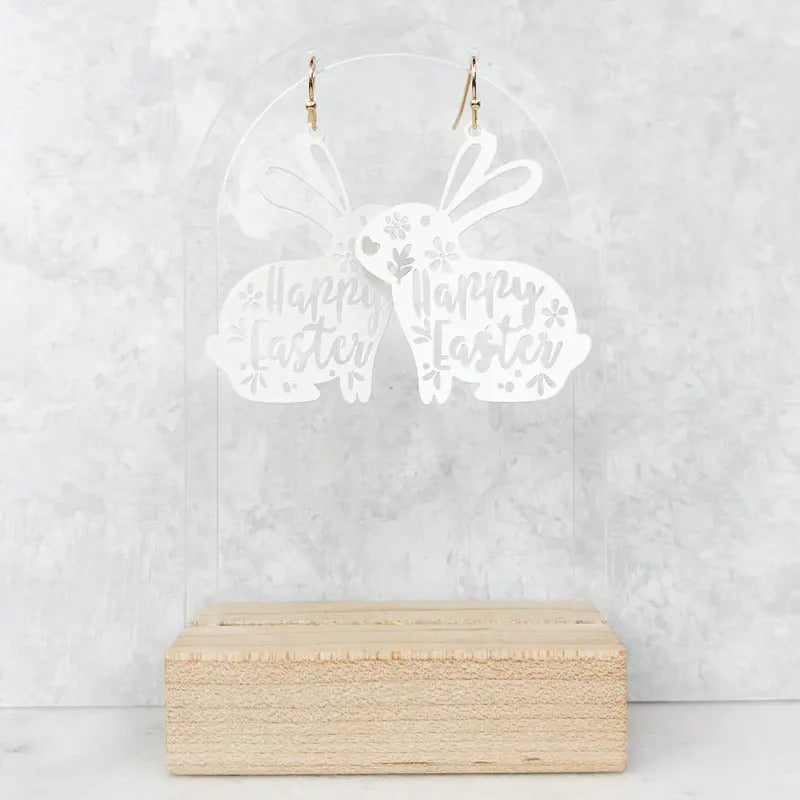 Happy Easter Bunny Earrings T-Shirts, Hoodie, Sweatshirt | InkThreadWorks.com