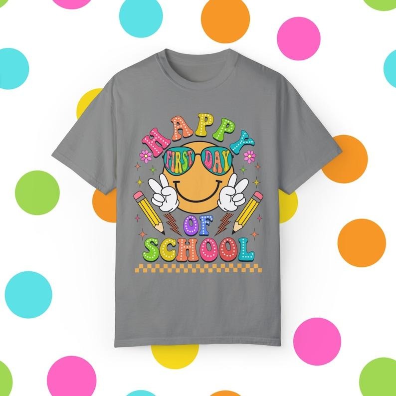 Happy First Day of School Shirt | Teacher Gift | First Day of School Shirt | Back To School Shirt | 1st Day of School...