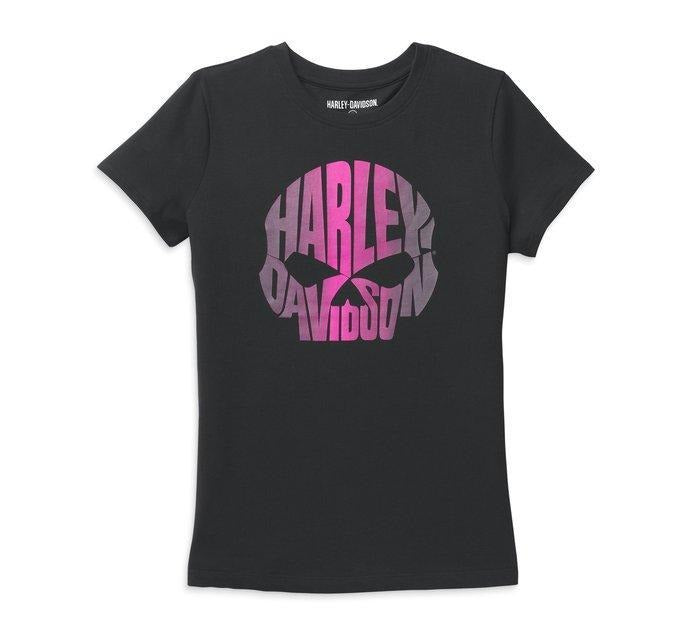 Harley Davidson Pinky Skull Graphic Shirt, Classic Biker Style for Enthusiasts Cotton, Trendy Harley Shirt