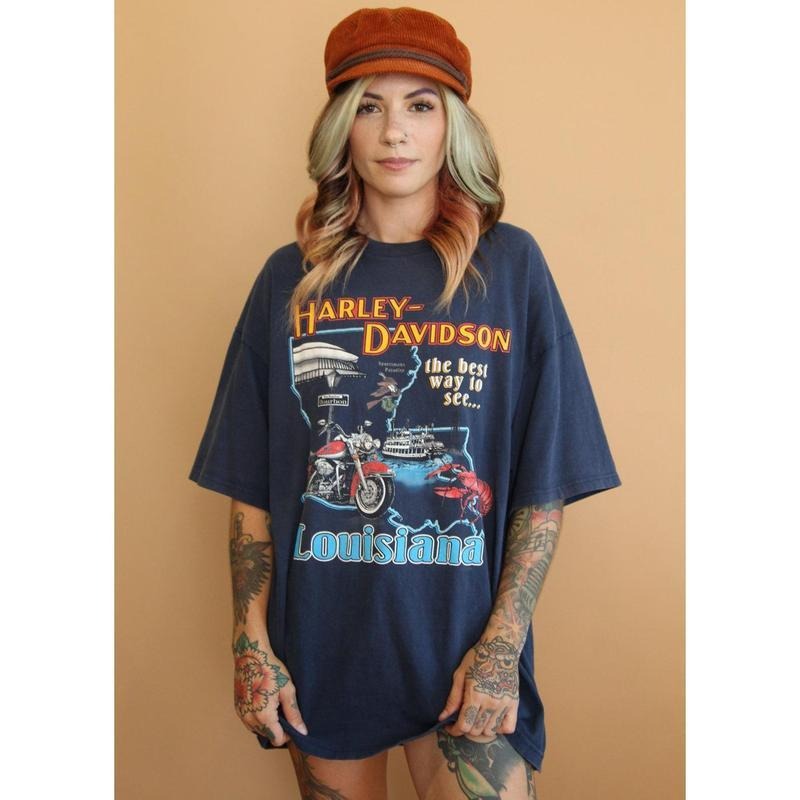 Harley Vintage T-shirt Davidson Tee Soft Thin 90s Shirt Biker Graphic Motorcycle