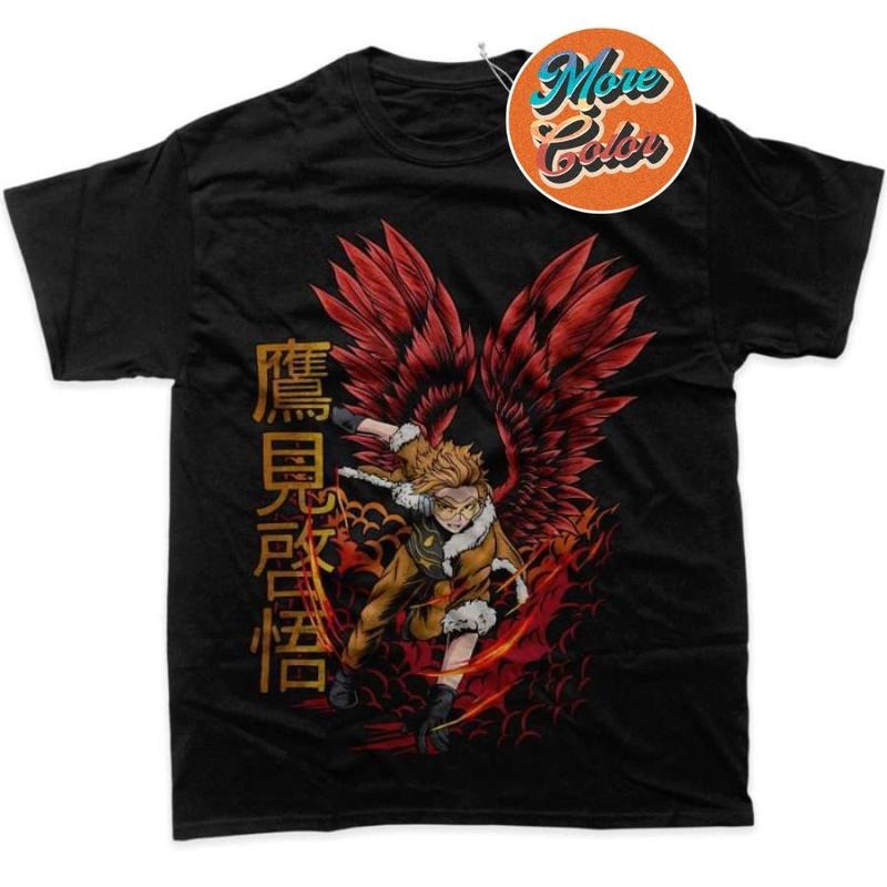 Hawks My Hero Academia Anime Vintage Shirts, Cotton Unisex T-Shirt, Crew Neck, Size S- 3XL, Menswear Top, Womenswear Top Underwear Streetwear