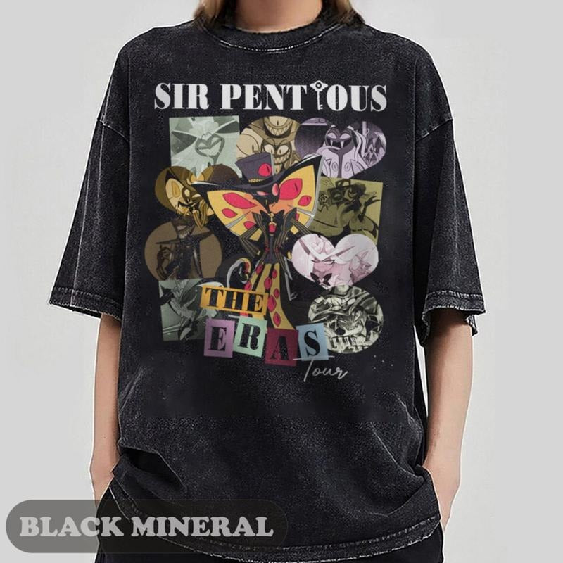Hazbin Hotel Sir Pentious Eras Tour T-Shirt, Hazbin Hotel Characters T-Shirt, Hazbin Hotel Cartoon T-Shirt, Helluva Boss Tee