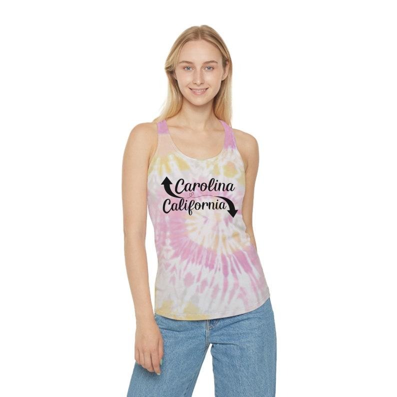 Heads Carolina Tails California Tie Dye Racerback Tank Top T-Shirts, Hoodie, Sweatshirt | InkThreadWorks.com