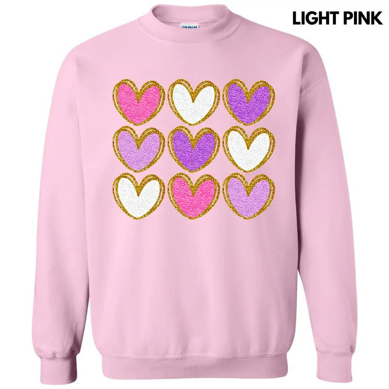 Heart Faux Glitter Collage Sweatshirt 'NLB' T-Shirts, Hoodie | InkThreadWorks.com