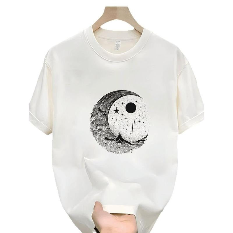 Heavyweight Cotton Short Sleeve T-Shirt Unisex Summer Trend Loose Fit Versatile Couple Top