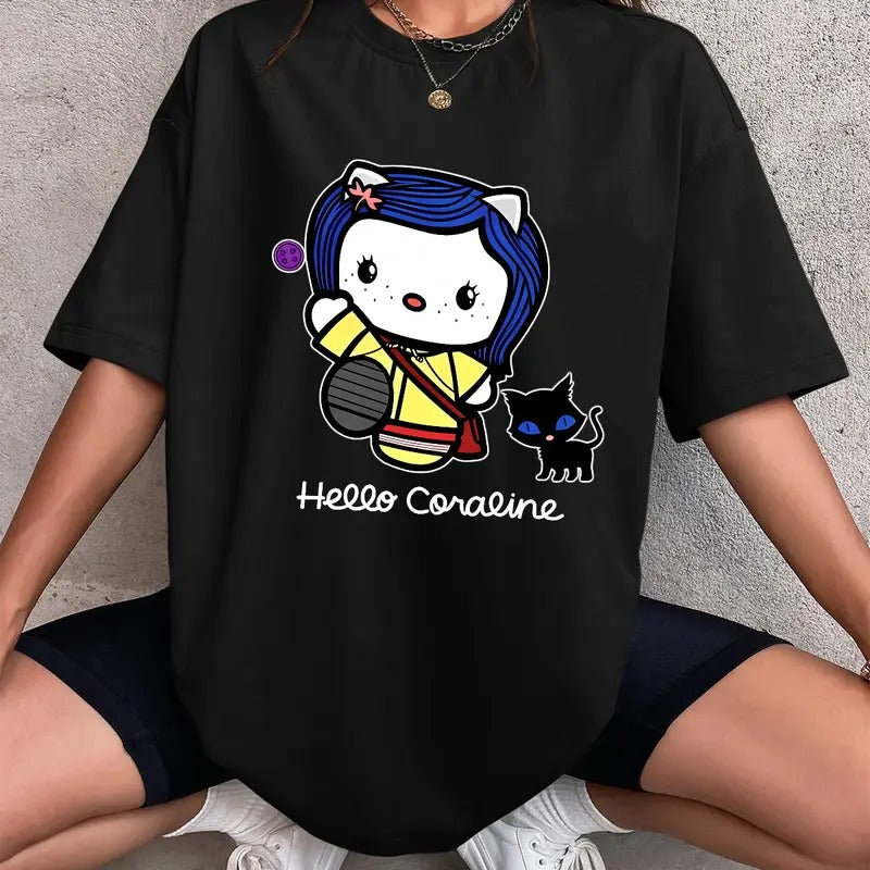 Hello Coraline T-Shirt, Couple Sweatshirt, Hello Valentine's Day Hoodie | InkThreadWorks.com