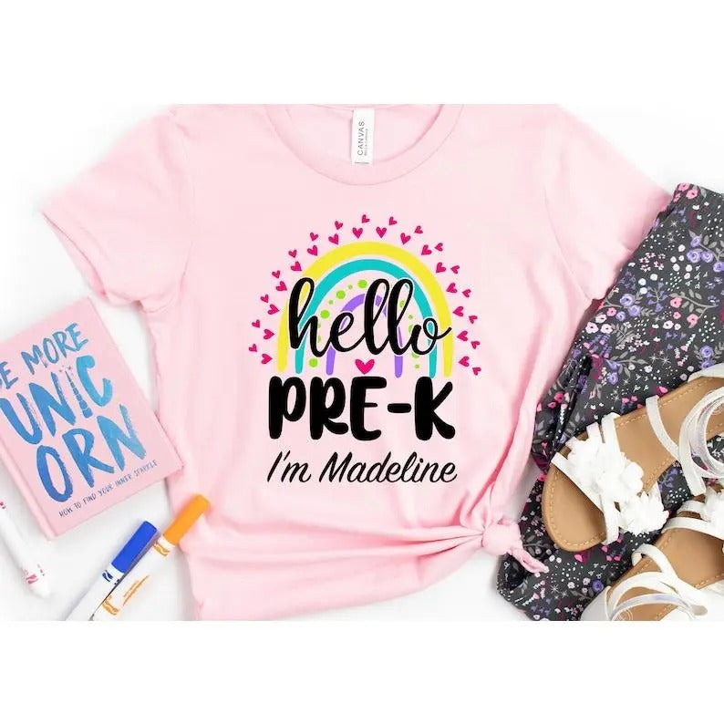 Hello Pre-K Shirt, Pre-K Shirt, Back To School Shirt, First day Of School Shirt, Hello Kindergarten Teacher, Teacher...