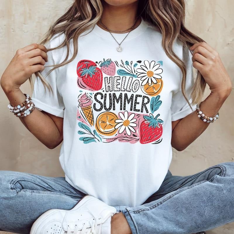 Hello Summer Square DTF Transfers - THIS IS NOT A SHIRT Hoodie, Sweatshirt | InkThreadWorks.com