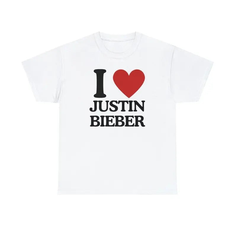 I Love Justin Bieber- Tee - Unisex T-Shirt, Trending shirt, Gift for him/ Her, Gift For Justin Bieber Fan, Shortsleeve...