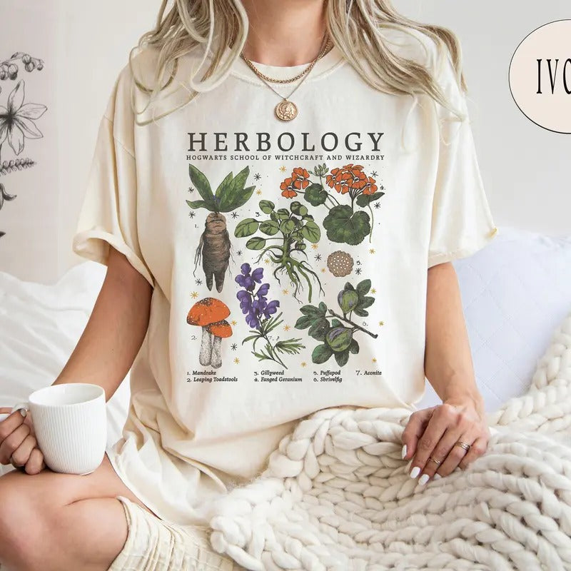 Herbology Plants Comfort Colors Shirt, Magical Herbs Shirt, Botanical T-shirt, Plant Lover Tee, Gardening Tee, Shirt for...