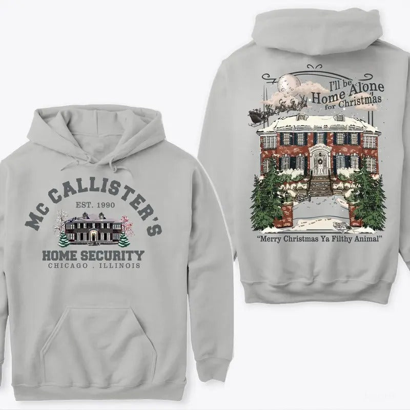 Home Alone Christmas Two Sides Tshirt Sweatshirt Hoodie, Keviin Mccallisterr's Home, 90s Christmas Movie Shirt, Unisex Sweater Pullover Tee