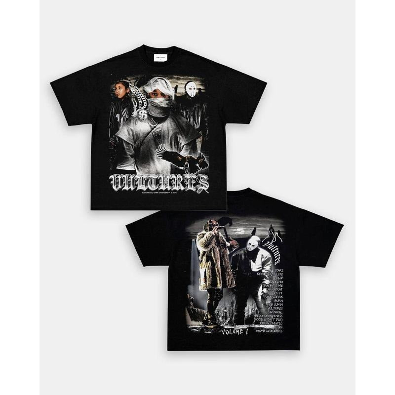 Vultures V1 Tshirt/Sweatshirt/Hoodie 2 Sides - Kayneee Westtt tees, Graphic Tees, Printed Tees, Music For Fans, Music tour, Unisex