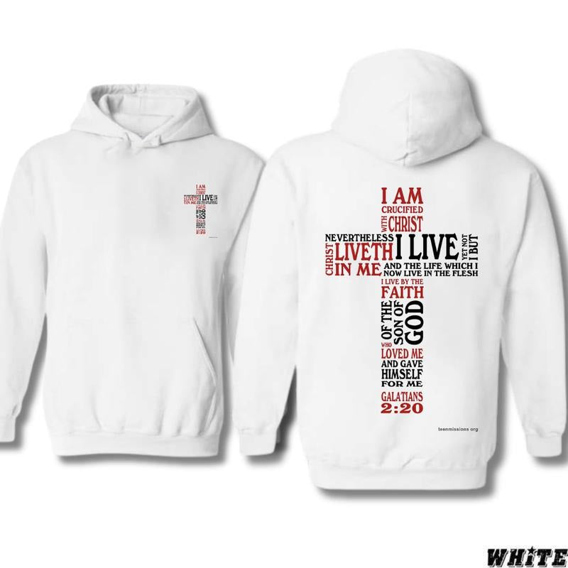 Christian T-Shirt/Hoodie Featuring Crucified with Christ T-Shirt/Hoodie Vintage for Men and Women, Unisex Workwear Tee