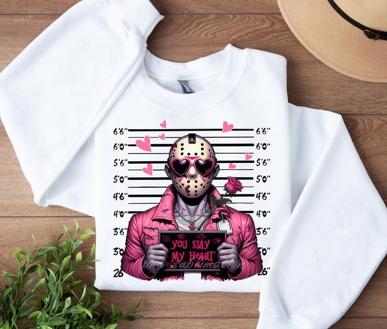Horror Characters Valentine Shirt Hoodie, Pink Horror Valentine Shirt, Scary Movie Valentine Shirt, Valentine's Day Shirt Designs