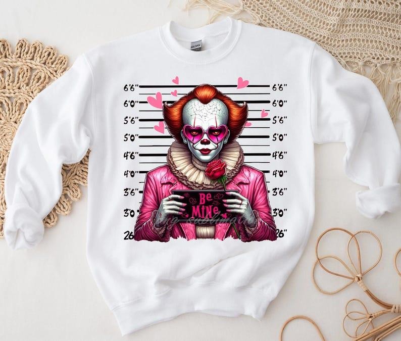 Horror Characters Valentine Shirt Sweatshirt, Pink Horror Valentine Shirt, Scary Movie Valentine Shirt, Valentine's Day Shirt Designs
