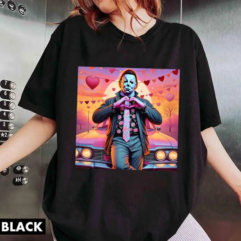 Horror Characters Valentine Shirt, Pink Heart Valentine Horror Sweatshirt, Scary Movie Valentine Shirt, Love XOXO Heart Shirt, XOXO Sweatshirt