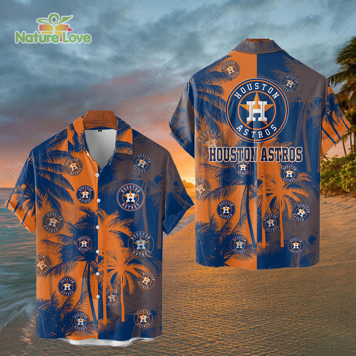 Houston Astros Tropical Palm Trees MLB Hawaiian Shirt