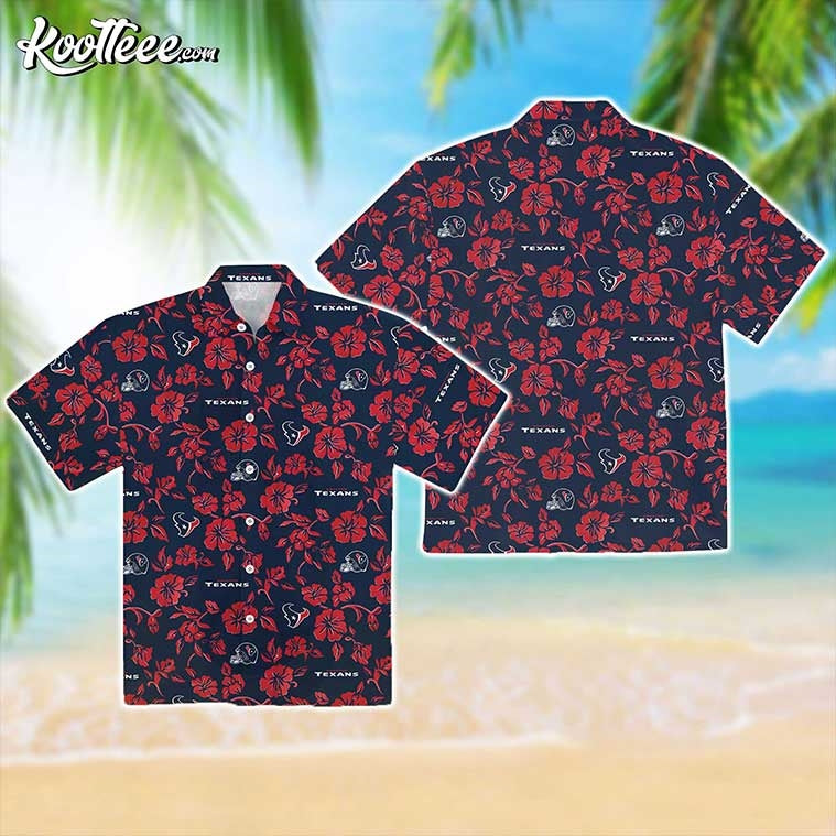 Houston Texans Tropical Rose Hawaiian Shirt