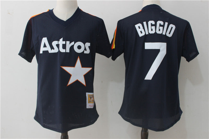 Houston Astros #7 Craig Biggio Mesh Throwback