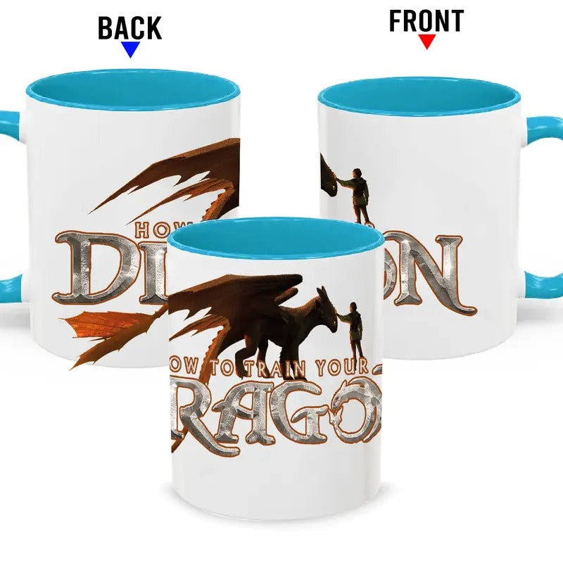 How to Train Your Dragon Inspired Ceramic Mug, Movie Character Print Coffee Cup, Gift for Film Fan, 11oz, 15oz, Toothless Night Fury