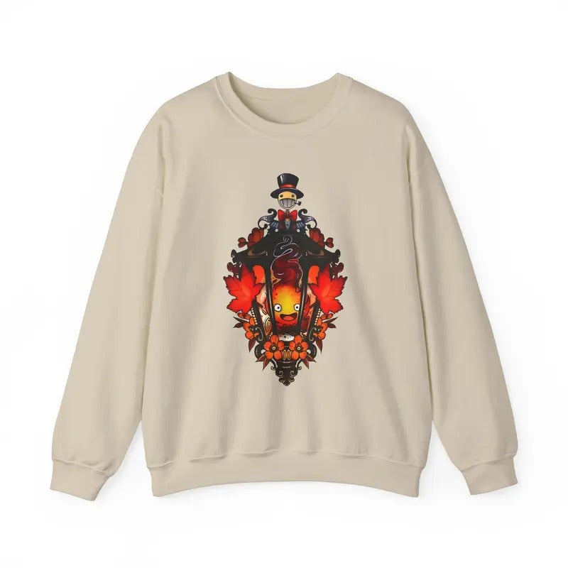 Howl's Moving Castle Sweatshirt, Calcifer Sweatshirt, Howl and Sophie Shirt, Studio Ghibli, Anime shirt