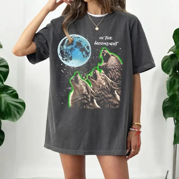 Howling Wolves Vintage Shirt, Funny Meme T-Shirt