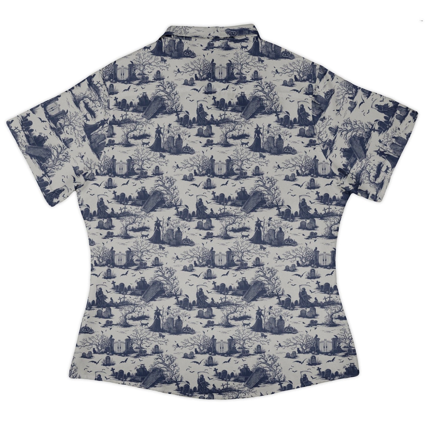 Haunted Graveyard Light Curvy Button Up Shirt