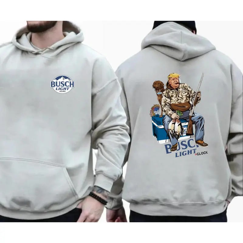 Hunter Trump with Busch Light Beer T-shirt Sweatshirt Hoodie , Camo Trump Glock Hunting Deer Shirt , Election 2024 Tee ,...