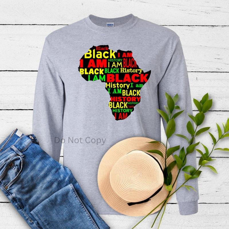 I Am Black History Africa DTF Transfer T-Shirts, Hoodie, Sweatshirt | InkThreadWorks.com
