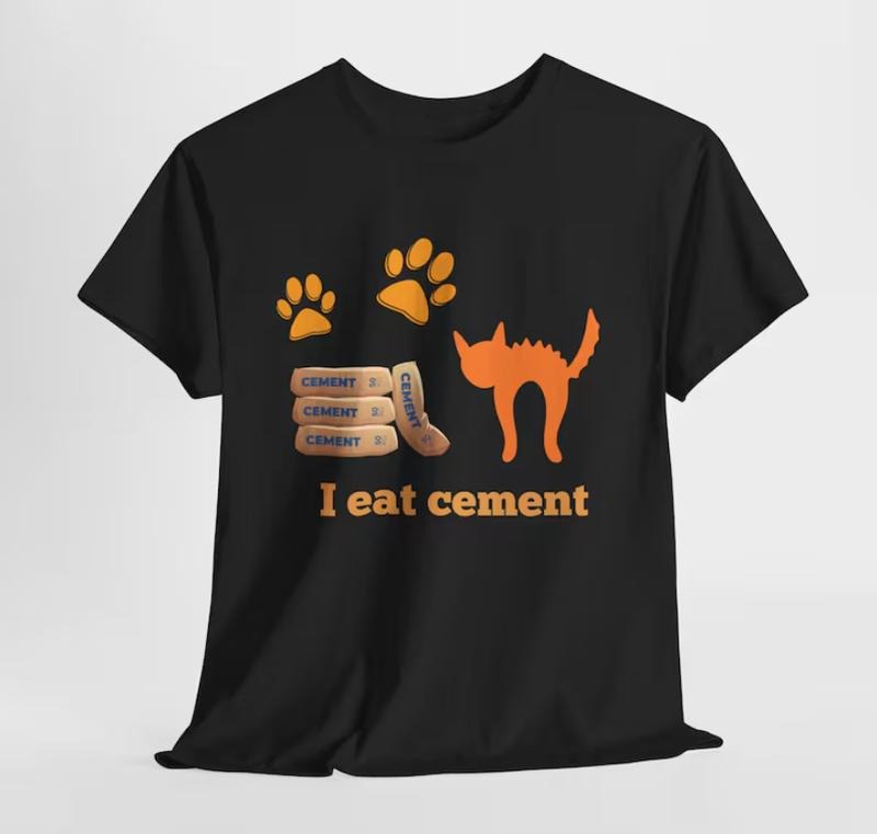 I Eat Cement Cursed Cat, Ironic Shirt, Cat Lover Gift Hoodie, Sweatshirt | InkThreadWorks.com