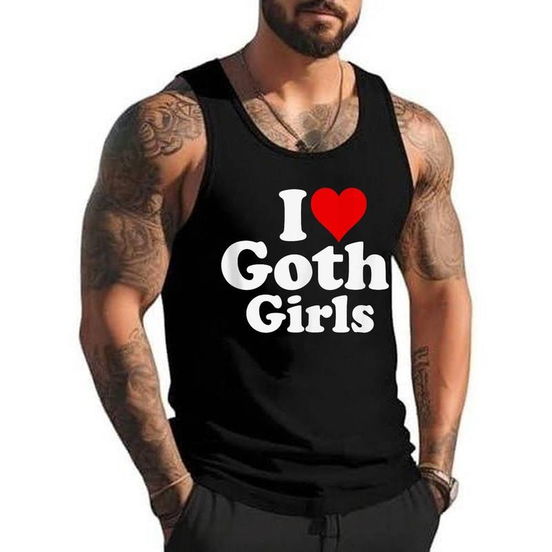 I Love Heart Goth Girls Unisex Tank Top, Cotton, Size S-3XL T-Shirts, Hoodie, Sweatshirt | InkThreadWorks.com