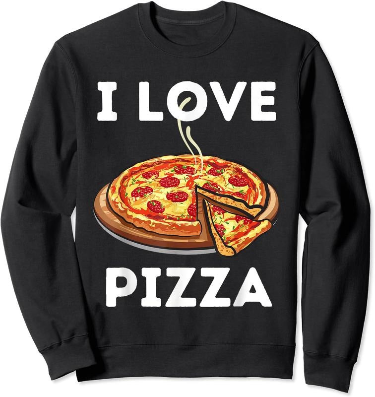 I Love Pizza - Food Lover Foodie Unisex Crewneck Sweatshirt T-Shirts, Hoodie | InkThreadWorks.com