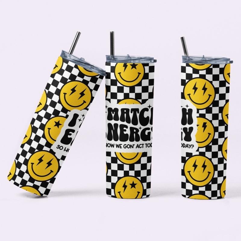 I Match Energy Tumbler - 20oz Stainless Steel Insulated Vacuum Flask for Hot and Cold Drinks