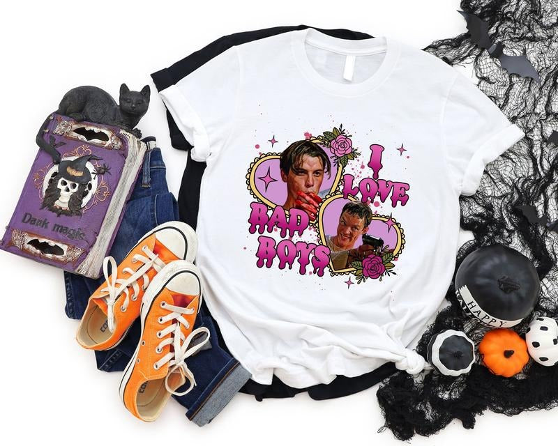 I love Bad Boys Shirt, I love Bad Boys Scream Shirt, Billy Loomis, Stu Macher, Favorite Scary Movie, Love Bad Boys Clipart, Halloween Horror