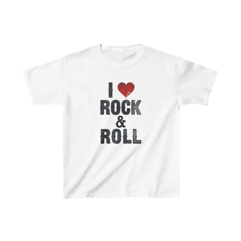 I love Rock and Roll Heavy Cotton Tee, Retro TShirt, Rock N Roll Kid, Kids Fun Shirts, Nostalgic, Vintage Rocks, Gift For...