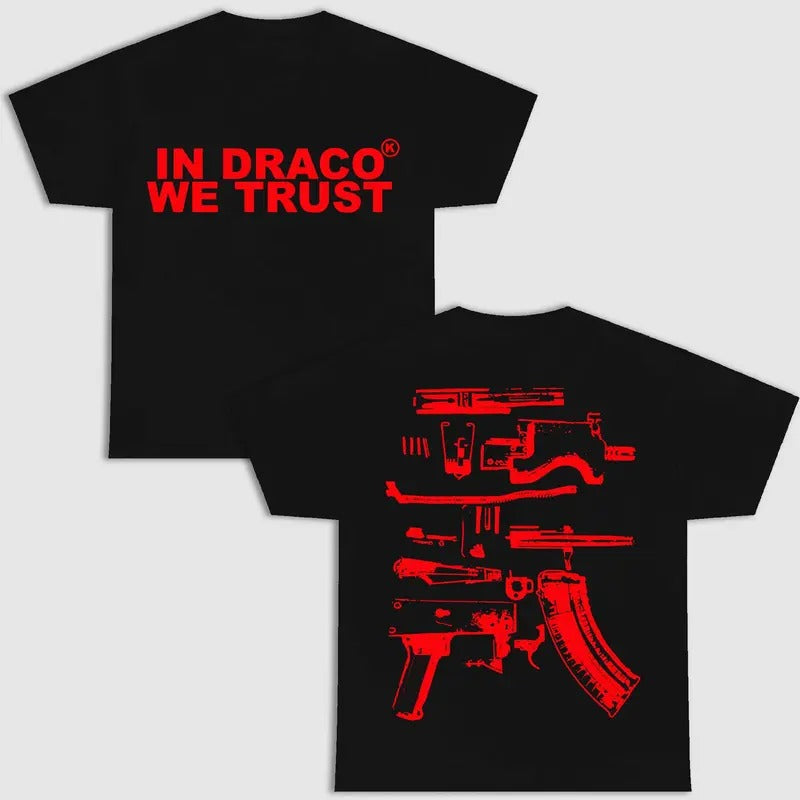 IN DRACO WE TRUST DOUBLE SIDE BLACK VERSION SHIRT Menswear Top Hoodie, Sweatshirt | InkThreadWorks.com