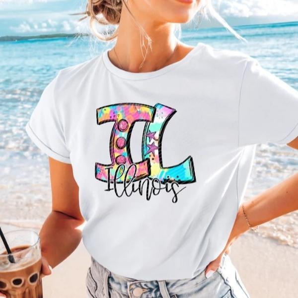 Illinois Neon Splash DTF Transfers - THIS IS NOT A SHIRT Hoodie, Sweatshirt | InkThreadWorks.com