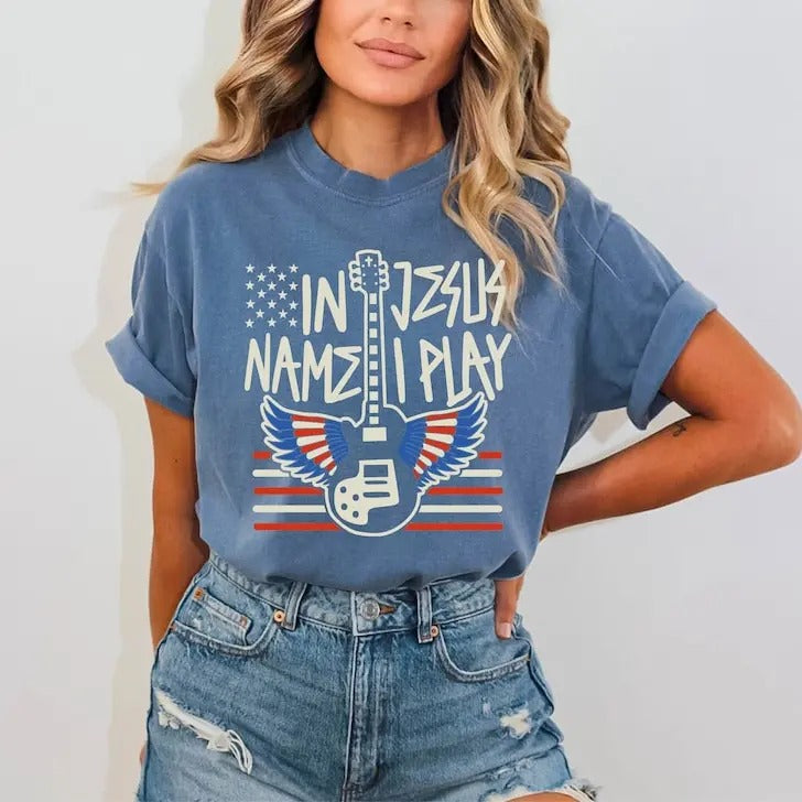 In Jesus Name I Play Shirt, Praise and Worship T-shirt, Religious Church t-Shirt, Jesus Shirt, Faith Shirt, Christian...