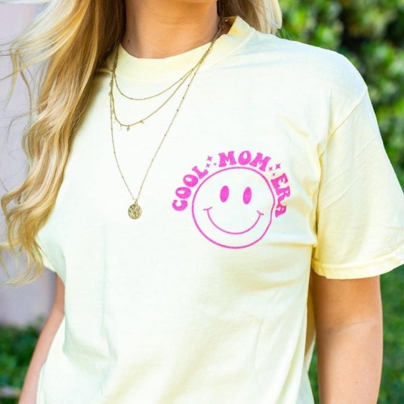 'In My Cool Mom Era' Front & Back T-Shirt, Smiley Face :)