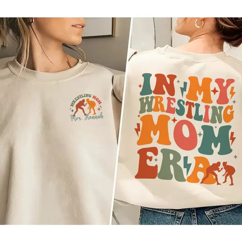 In My Wrestling Mom Era Sweatshirt Wrestling Mom Shirt Sports Mama Sweater Wrestler Mom Gift Game Day Mothers Day Gift...