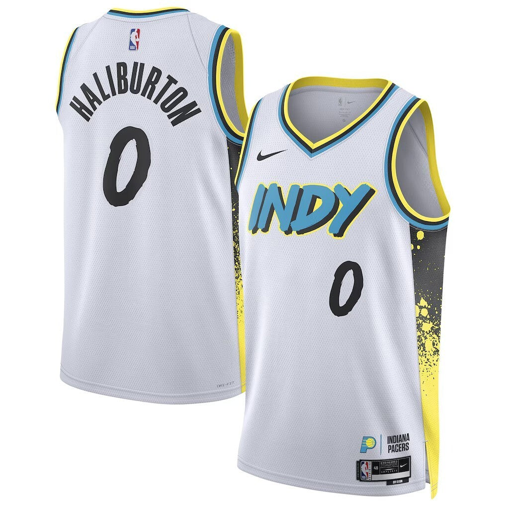 Indiana Pacers #0 Tyrese Haliburton Unisex 202425 Swingman Player Jersey - City Edition - White